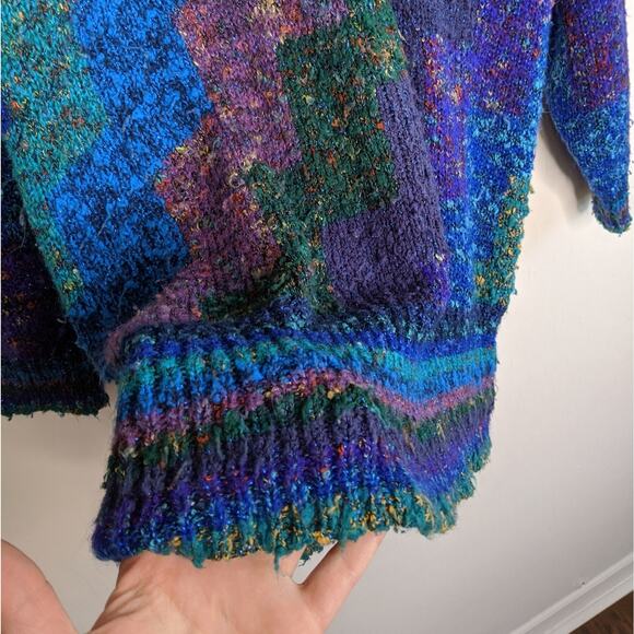 Vtg Sweater Art Abstract Vintage Crewneck Colorful Colorblock - Picture 4 of 6